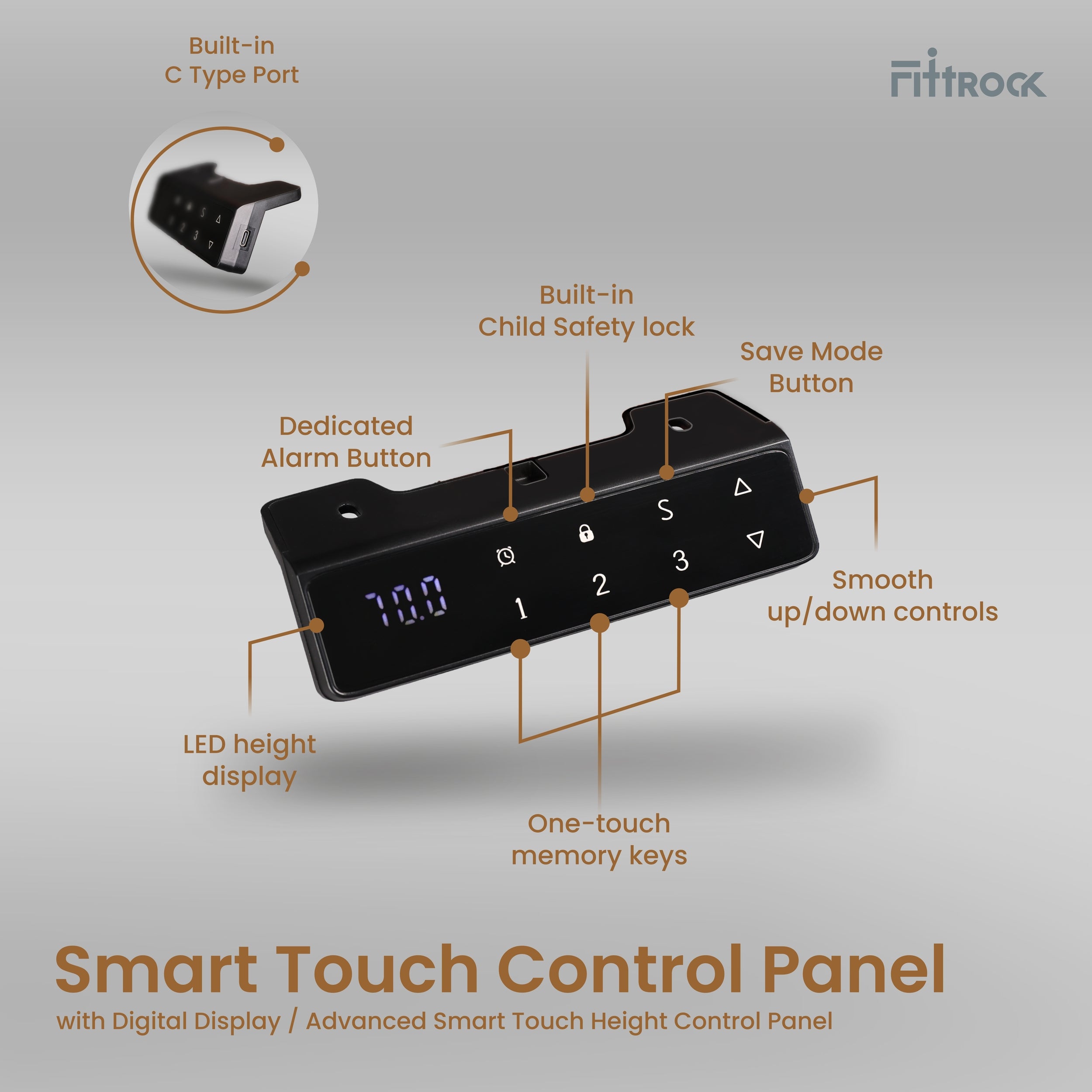 Fittrock RATI - Frame for Single Motor Electric Height Adjustable Standing Desk.