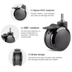 Lockable Caster Wheels for Standing Desk & Furniture | FITTROCK