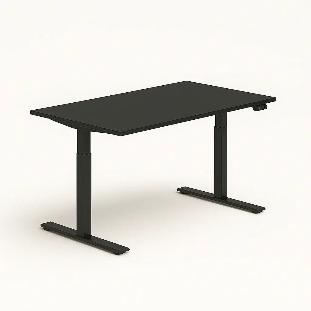 Adjustable sit-stand desk by Fittrock –Black frame with black table top