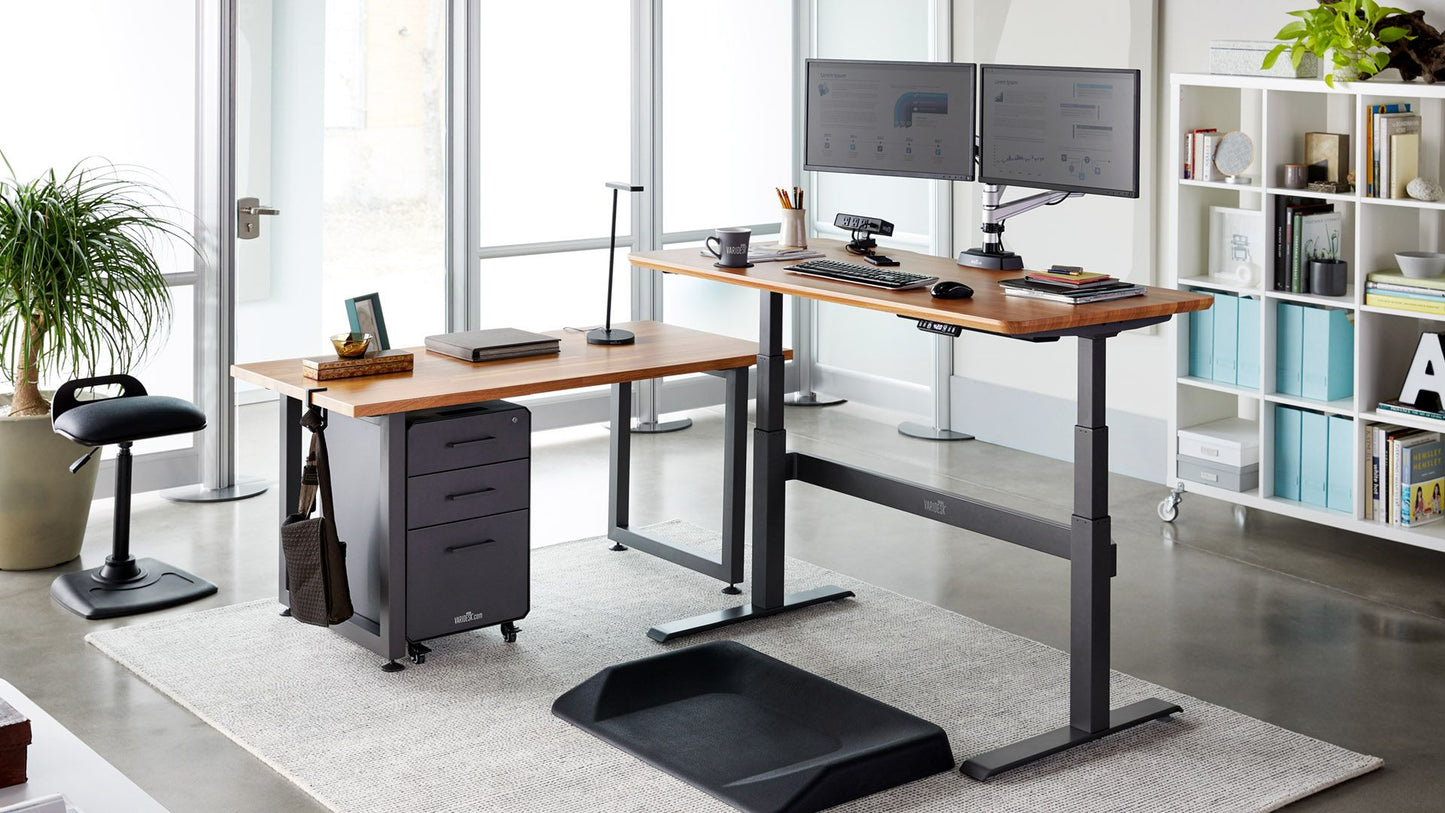 Electric Height Adjustable Desk | Standing Desk | Motorized Standing Desk (White Frame with White Table Top 1200 X 750 mm)