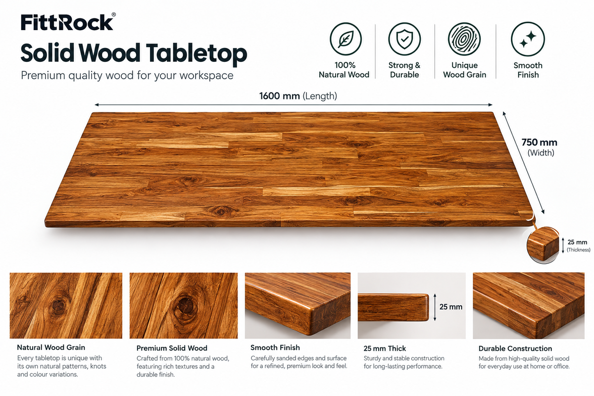 Teak Solid Wood Tabletop | Fittrock